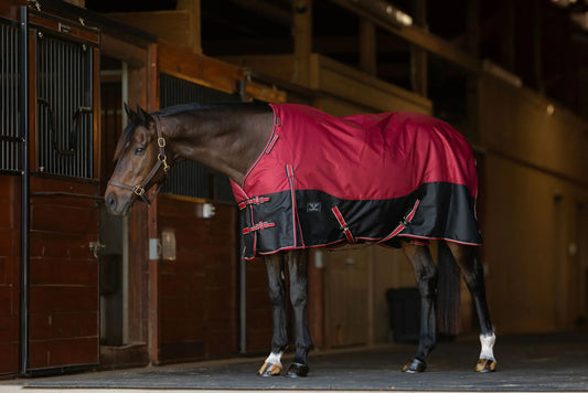 TuffRider Comfy Fit 1200D ripstop winter turnout blanket, red and black — Ranchline Ranch Supply