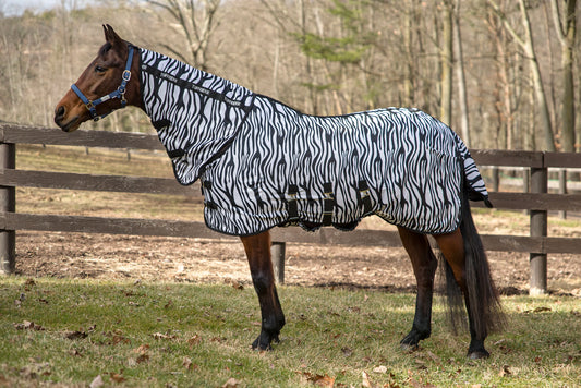 TuffRider Comfy Plus combo-neck fly sheet, zebra print — Ranchline Ranch Supply