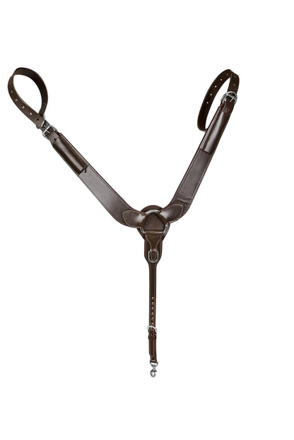 TuffRider Western leather pulling breast collar, dark brown — Ranchline Ranch Supply